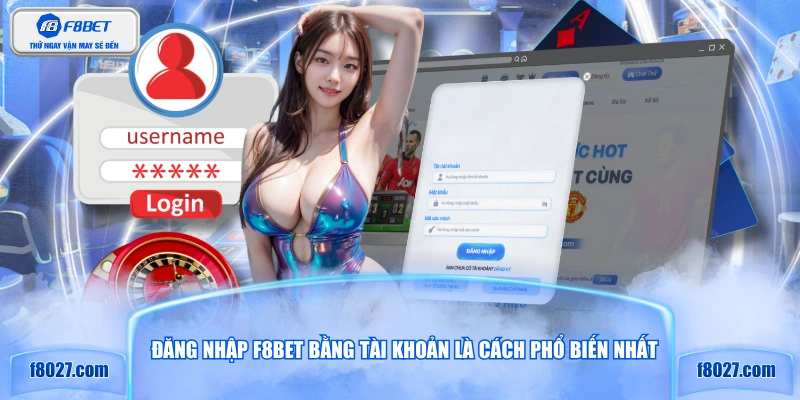 Đăng nhập F8BET bằng tài khoản là cách phổ biến nhất